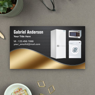 Schwarze Kohlefaser Gold Haushaltsgeräte Reparatur Visitenkarte