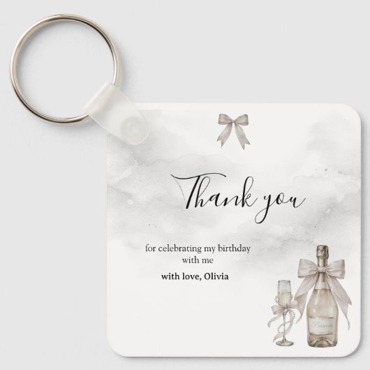 Schwarze Kokette Minimalistische Elegante 50. Gebu Schlüsselanhänger (Vorderseite)