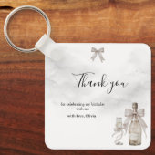 Schwarze Kokette Minimalistische Elegante 50. Gebu Schlüsselanhänger (Vorderseite)