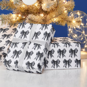 Schwarze Koketten-Schleife Geschenkpapier