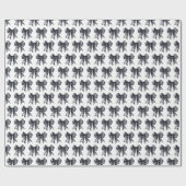 Schwarze Koketten-Schleife Geschenkpapier (Flach)