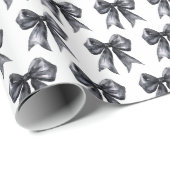 Schwarze Koketten-Schleife Geschenkpapier (Rolleneckpunkt)