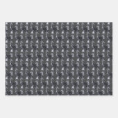 Schwarze Koketten-Schleife Geschenkpapier Set (Vorderseite 3)