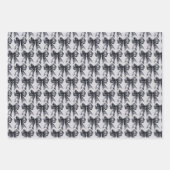 Schwarze Koketten-Schleife Geschenkpapier Set (Vorderseite 2)