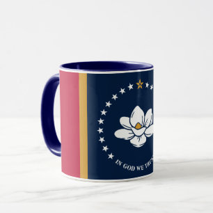 Schwarze Kombi-Tasse mit Flagge von Mississippi, U Tasse
