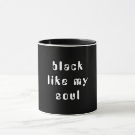 Schwarze kombinierte Tasse mit Typografie