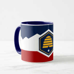 Schwarze Kombitasse mit Flagge des US-Bundesstaate Tasse