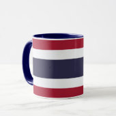 Schwarze Kombitasse mit Flagge Thailands Tasse (Vorderseite Links)