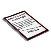 Schwarze Komödien-Archäologen-Serienmörder-Witz Notizblock (Rechte Seite)