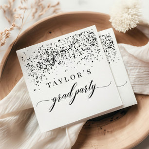 Schwarze Konfetti-Abschlussfeier im Chic-Stil Serviette