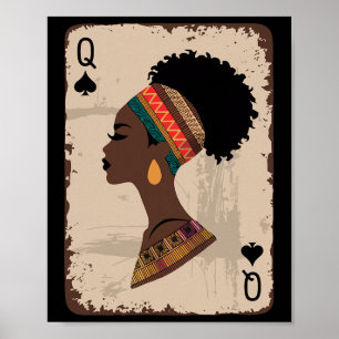 Schwarze Königin Afro Drogen Stolz Melanin Afrikan Poster