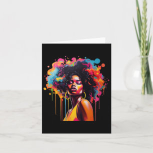 Schwarze Königin Afro Melanin tropfende Juneteenth Karte