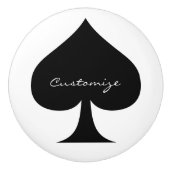 Schwarze Königin der Spades Thunder_Cove Keramikknauf (Vorderseite)