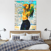 Schwarze Königin Dreadlock Canvas Wandmalerei Leinwanddruck (Insitu (Schlafzimmer))