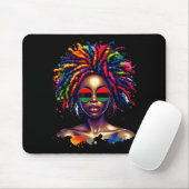 Schwarze Königin Dripng Afro Melanin Schwarze Gesc Mousepad (Mit Mouse)