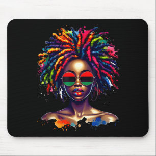 Schwarze Königin Dripng Afro Melanin Schwarze Gesc Mousepad
