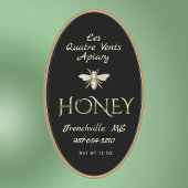 Schwarze Königin-Honey-Label Heraldic Bee Ovaler Aufkleber