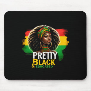 Schwarze Königin Hübsche Schwarze Und Gebildete Sc Mousepad