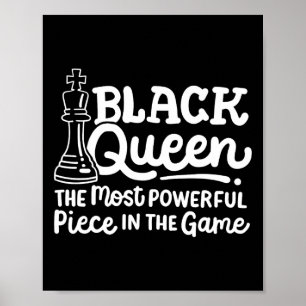 Schwarze Königin Mächtigste Figur Schach Afrikanis Poster