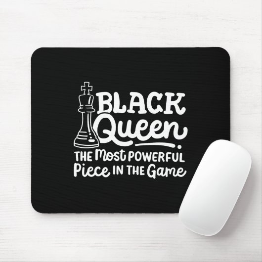 Schwarze Königin Mächtigste Figur Schach Afroameri Mousepad (Mit Mouse)