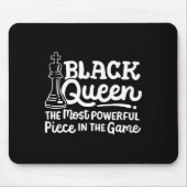 Schwarze Königin Mächtigste Figur Schach Afroameri Mousepad (Vorne)