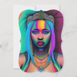 Schwarze Königin Melanin Sista Afrikanische Amerik Einladung