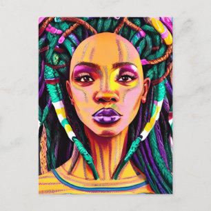 Schwarze Königin Melanin Sista Afrikanische Amerik Feiertagspostkarte