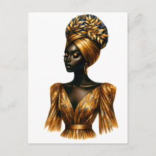 Schwarze Königin melanin Sista Afrikanische Amerik Feiertagspostkarte