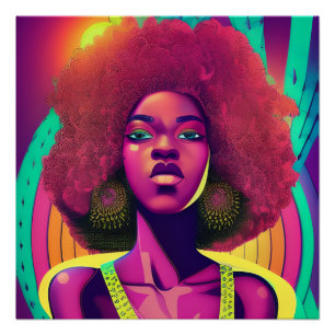 Schwarze Königin Melanin Sista Afrikanische Amerik Poster