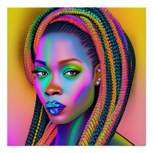 Schwarze Königin Melanin Sista Afrikanische Amerik Poster