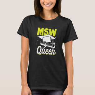Schwarze Königin MSW Sozialarbeit Master-Abschluss T-Shirt