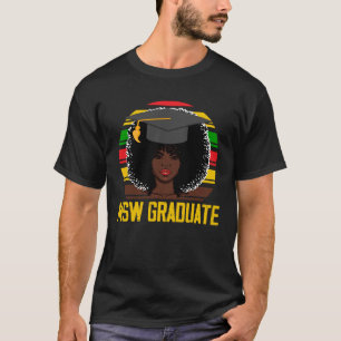 Schwarze Königin MSW Sozialarbeit Retro Afro Maste T-Shirt