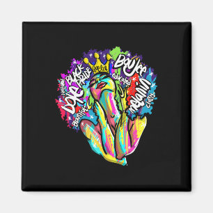 Schwarze Königin Retro Afro Wörter Melanin Unapolo Magnet