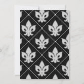 Schwarze königliche Krone Thema Einladung (Rückseite)