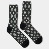 Schwarze konzentrische Kreise Nahtloses Muster Socken (Rechts)