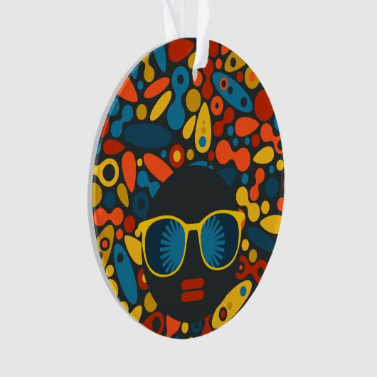 Schwarze Kopf Frau #1 Ornament (Vorderseite)