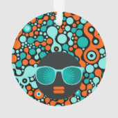 Schwarze Kopf Frau #1 Ornament (Rückseite)