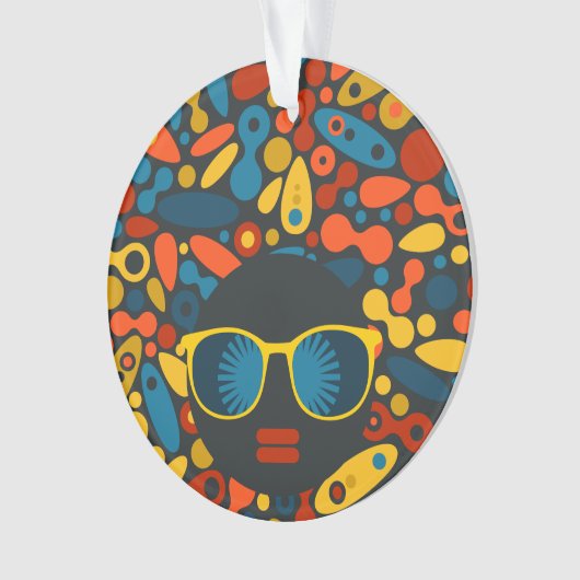 Schwarze Kopf Frau #1 Ornament (Vorderseite)