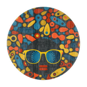 Schwarze Kopf Frau #1 Schneidebrett