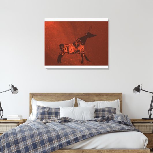 Schwarze Kopf Lascaux Kuh Canvas Print Leinwanddruck (Insitu (Schlafzimmer))