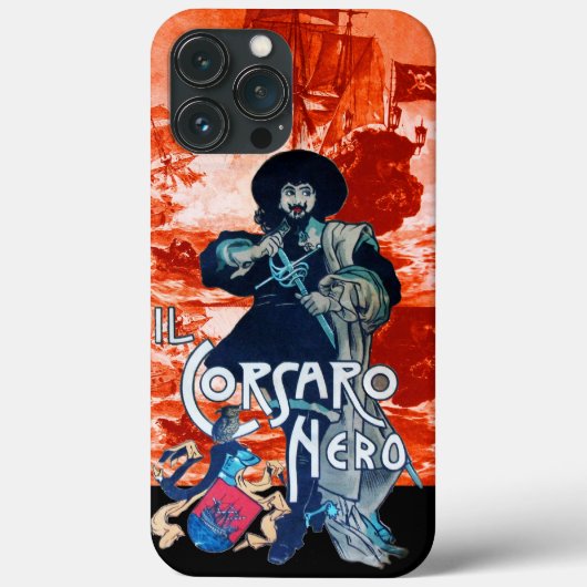 SCHWARZE KORSAIR/Piratenschiff-Schlacht in Rot Case-Mate iPhone Hülle (Rückseite)