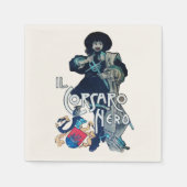 SCHWARZE KORSAIR weiß Serviette (Vorderseite)