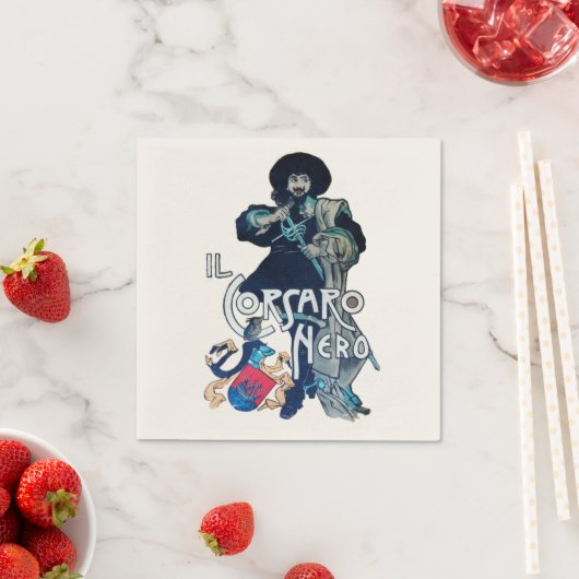 SCHWARZE KORSAIR weiß Serviette (Beispiel)