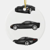 Schwarze Korvette Keramikornament (Vorne)