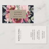 SCHWARZE KRAFT BLUSH BURGUNDY ROSE WATERCOLOR BLUS VISITENKARTE (Vorne/Hinten)