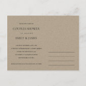 SCHWARZE KRAFT FOLIAGE WREATH MONOGRAM COUPLES DUS EINLADUNGSPOSTKARTE (Rückseite)