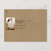 Schwarze Kraft Minimal Moderne Linien Hochzeit Ankündigungspostkarte (Rückseite)