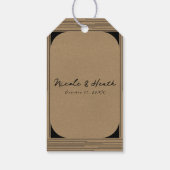 Schwarze Kraft Minimal Moderne Linien Hochzeit Geschenkanhänger (Rückseite)