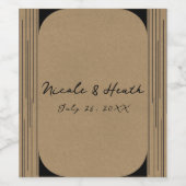 Schwarze Kraft Minimal Moderne Linien Hochzeit Weinetikett (Einzelnes Label)