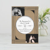 Schwarze Kraft Minimal Moderne Linien Verlobung Einladung (Stehend Vorderseite)